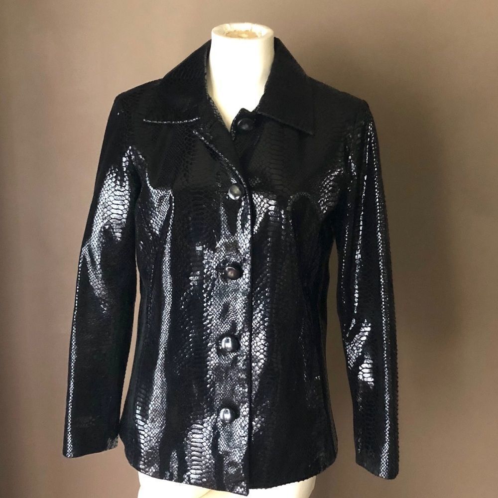 Chico’s Leather Jacket in Snakeskin look